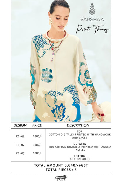 Print Theory Varshaa Cotton Pant Style Suits Exporter Gujarat