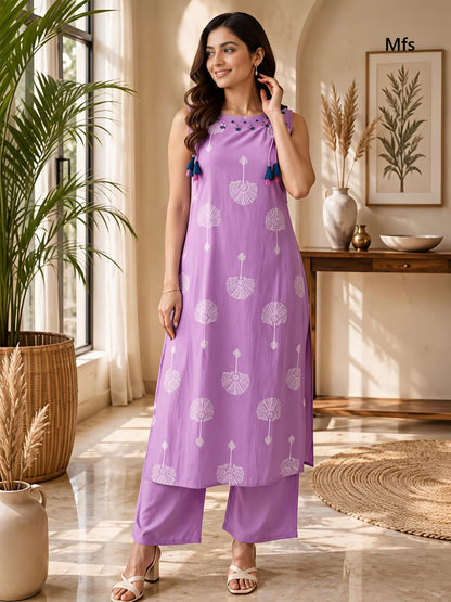 Print To Plain 2307 Mfs Cotton Kurti Plazzo Set Manufacturer India