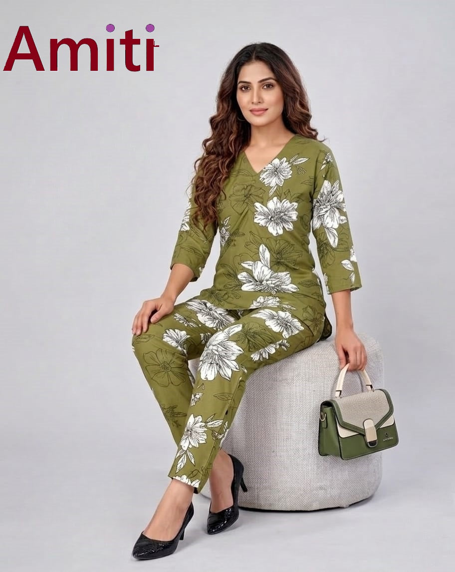 Print To Print 0204 Amiti Cotton Rayon Co Ord Set Wholesale Price