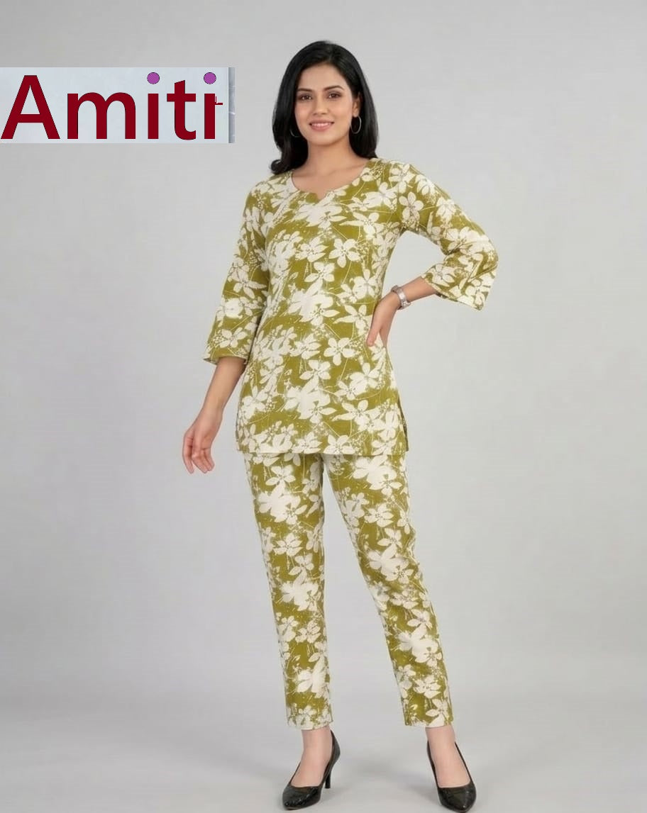 Print To Print 0204 Amiti Cotton Rayon Co Ord Set Wholesale Price