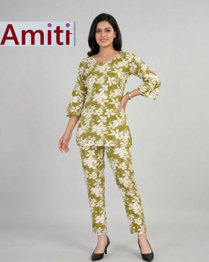Print To Print 0204 Amiti Cotton Rayon Co Ord Set Wholesale Price