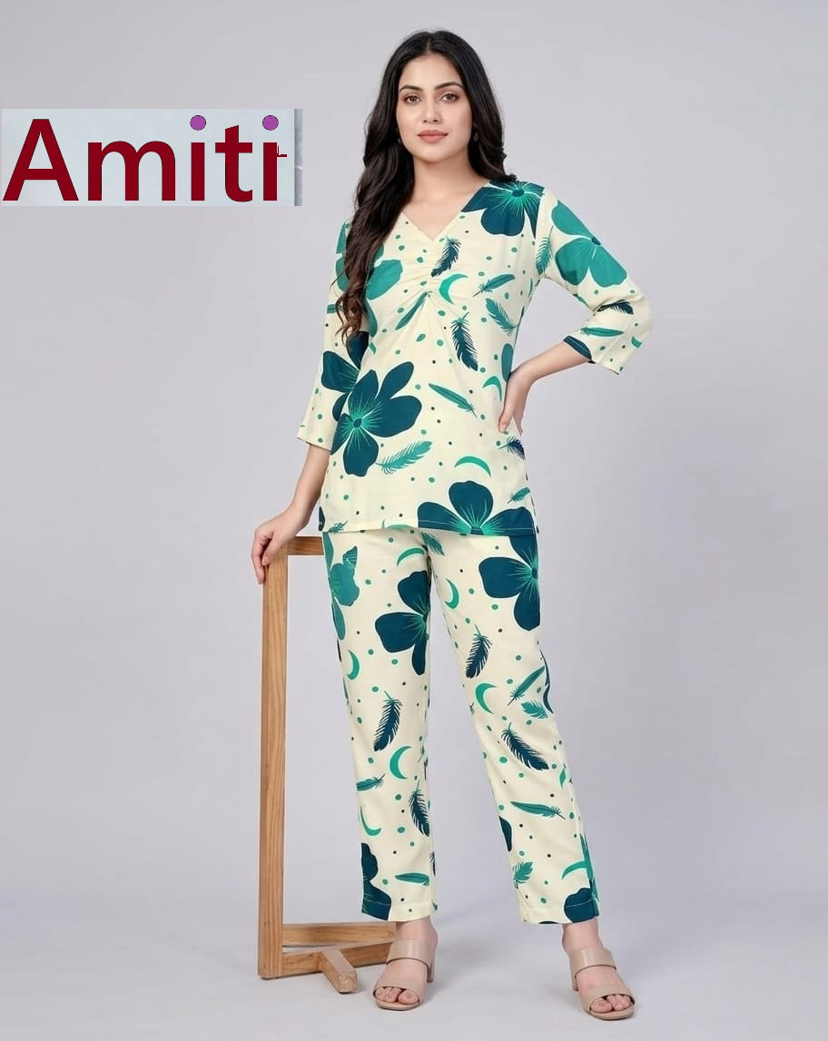 Print To Print 0204 Amiti Cotton Rayon Co Ord Set Wholesale Price