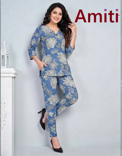 Print To Print 0204 Amiti Cotton Rayon Co Ord Set Wholesale Price