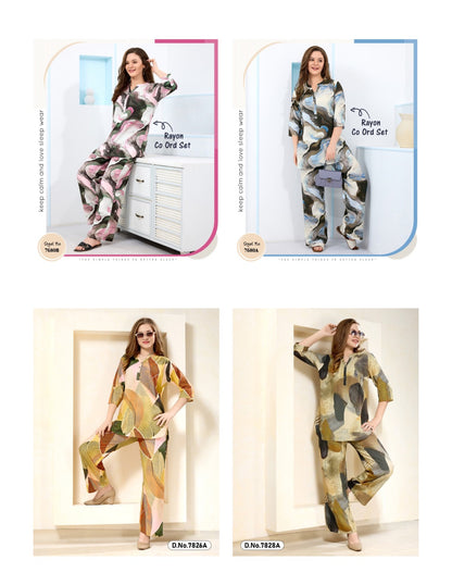 Print To Print 0411 Belly Reyon Co Ord Set Exporter Gujarat