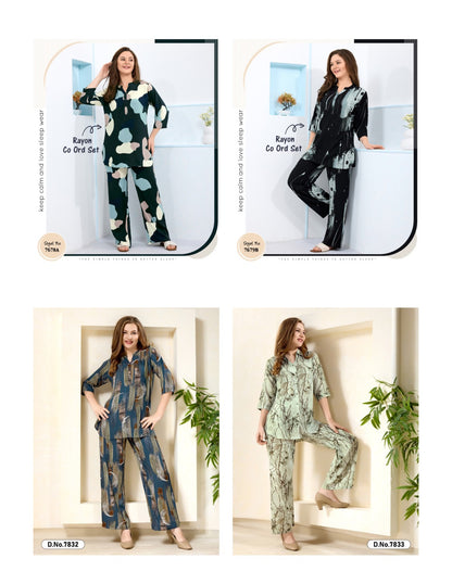 Print To Print 0411 Belly Reyon Co Ord Set Exporter Gujarat