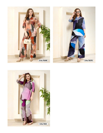 Print To Print 0411 Belly Reyon Co Ord Set Exporter Gujarat