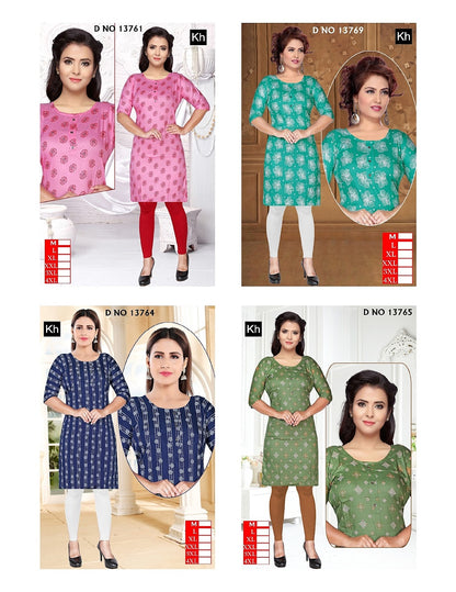 Print To Print 0608 Kh Reyon Knee Length Kurtis Manufacturer India