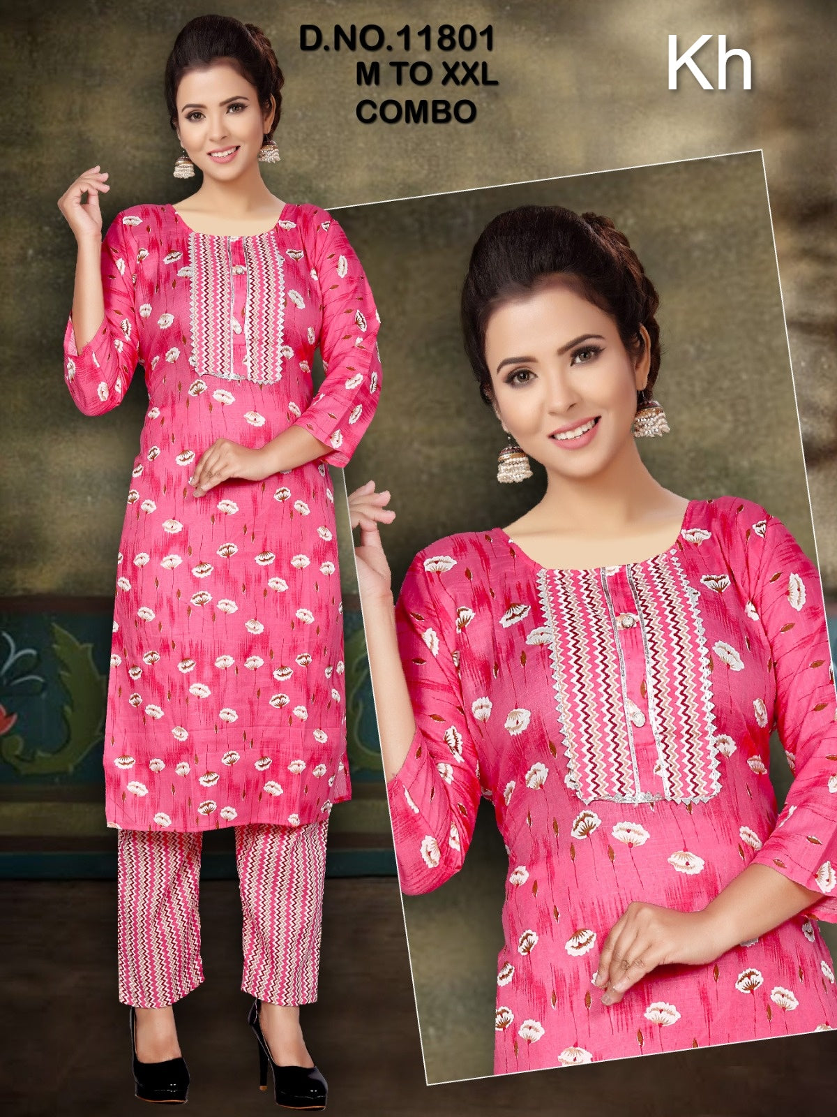Print To Print 0609 Kh Mix Cotton Co Ord Set Wholesaler