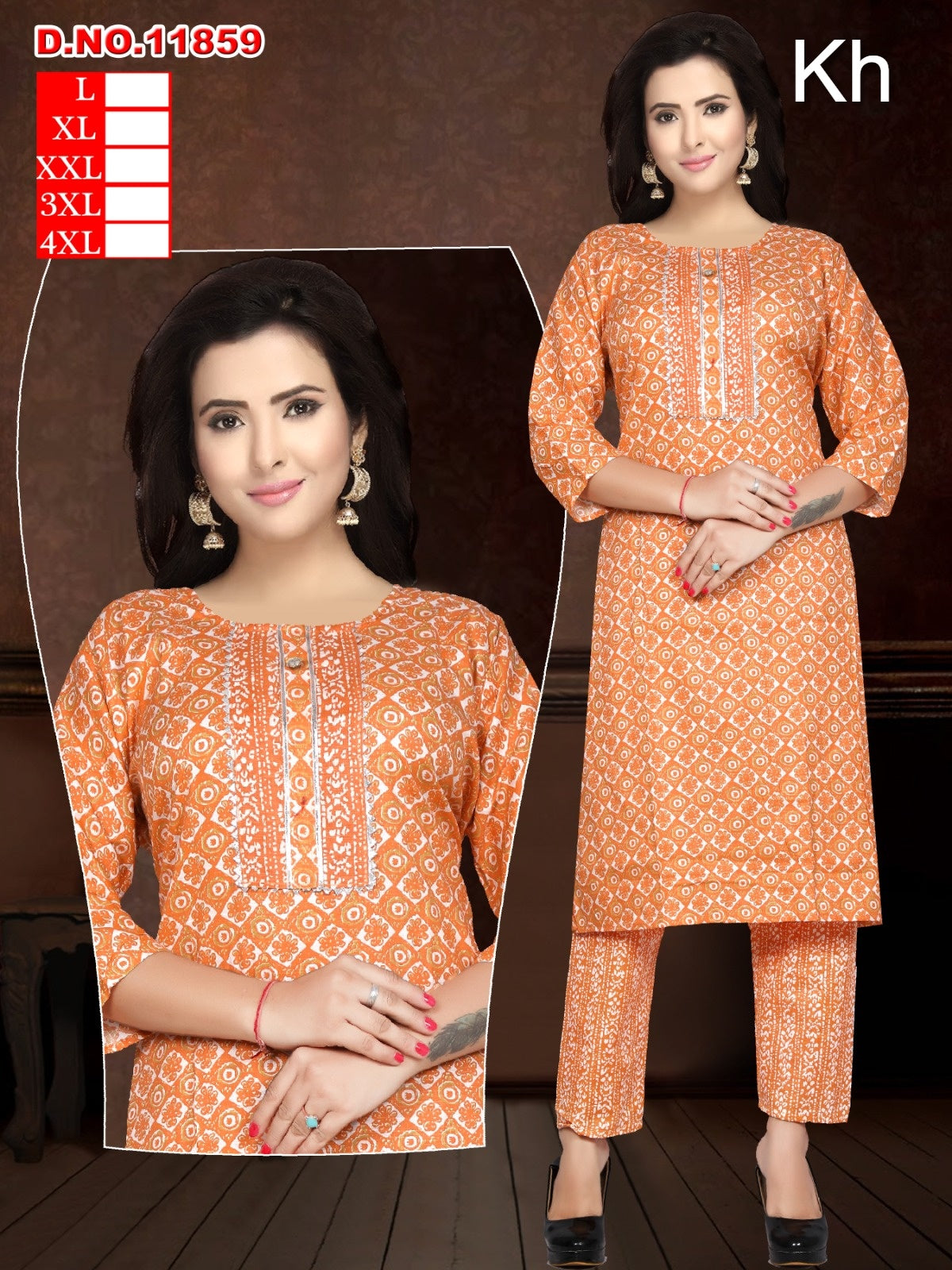 Print To Print 0609 Kh Mix Cotton Co Ord Set Wholesaler