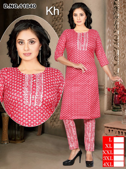 Print To Print 0609 Kh Mix Cotton Co Ord Set Wholesaler