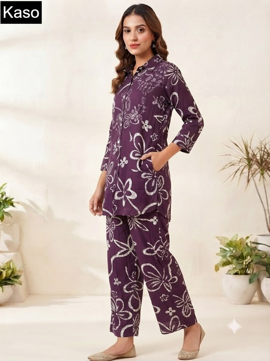 Print To Print 0709 Kaso Fancy Co Ord Set Wholesale