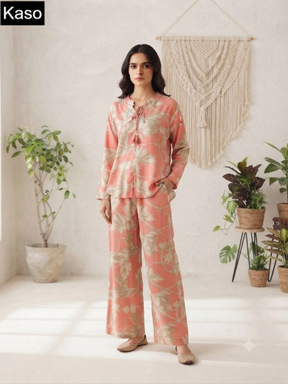 Print To Print 0709 Kaso Fancy Co Ord Set Wholesale