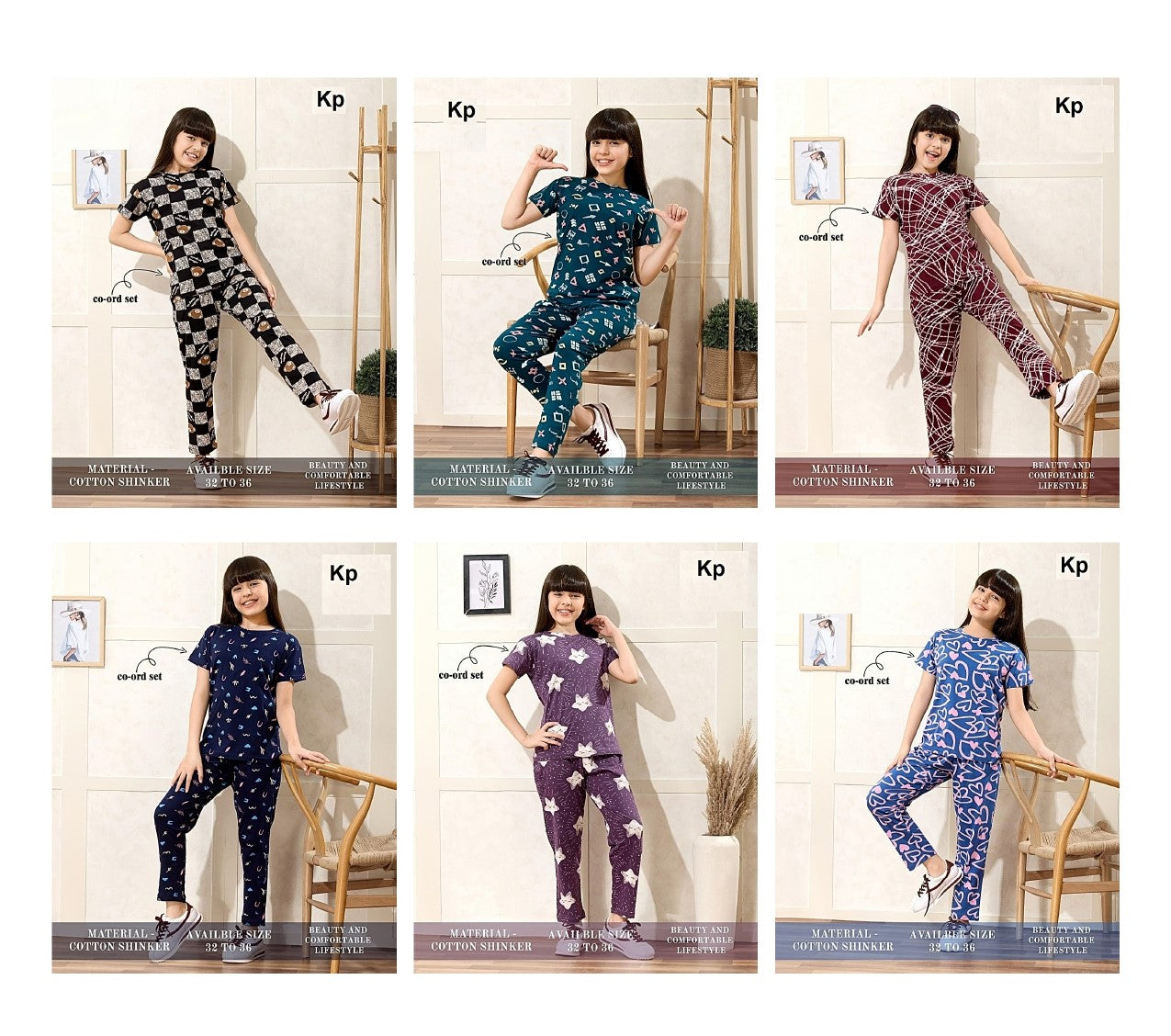 Print To Print 0909 Kp Cotton Girls Co Ord Set Supplier India