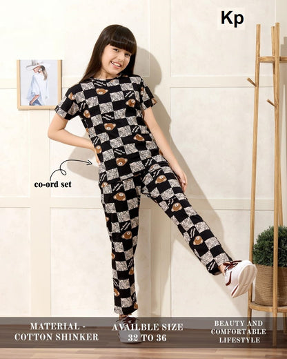 Print To Print 0909 Kp Cotton Girls Co Ord Set Supplier India