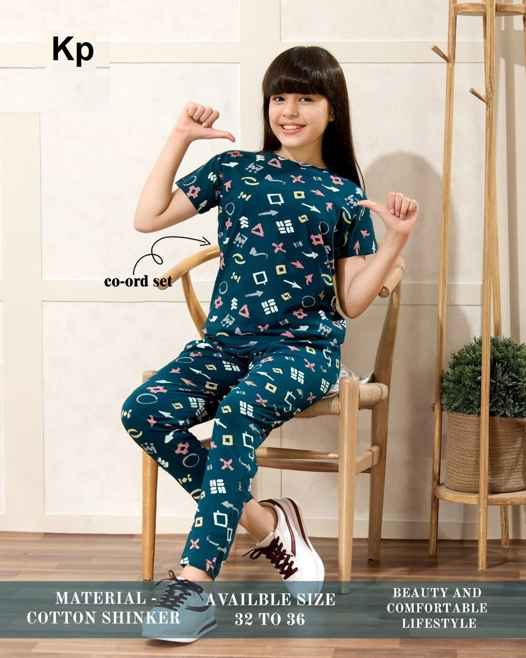 Print To Print 0909 Kp Cotton Girls Co Ord Set Supplier India