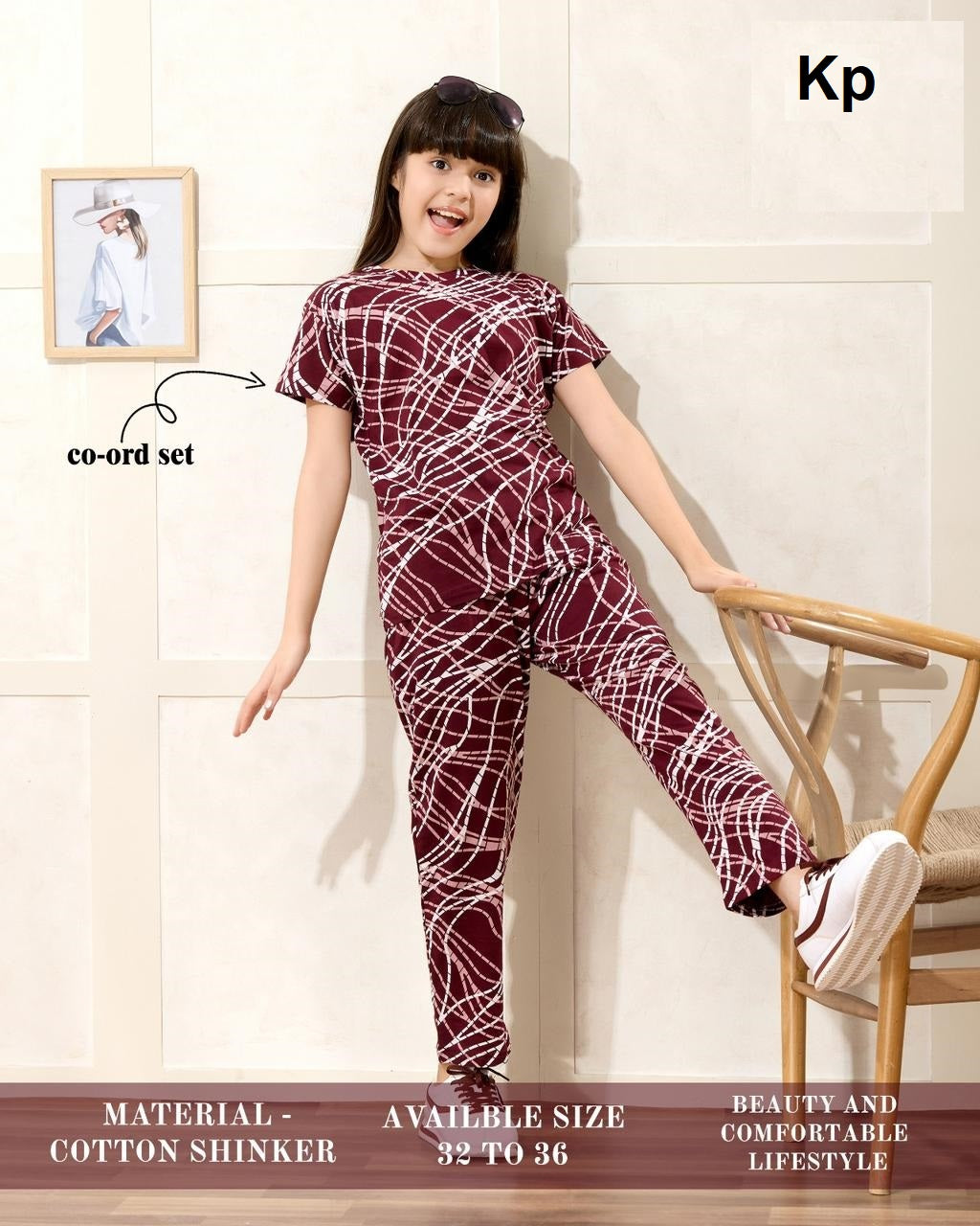 Print To Print 0909 Kp Cotton Girls Co Ord Set Supplier India