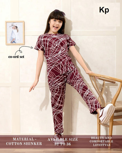 Print To Print 0909 Kp Cotton Girls Co Ord Set Supplier India