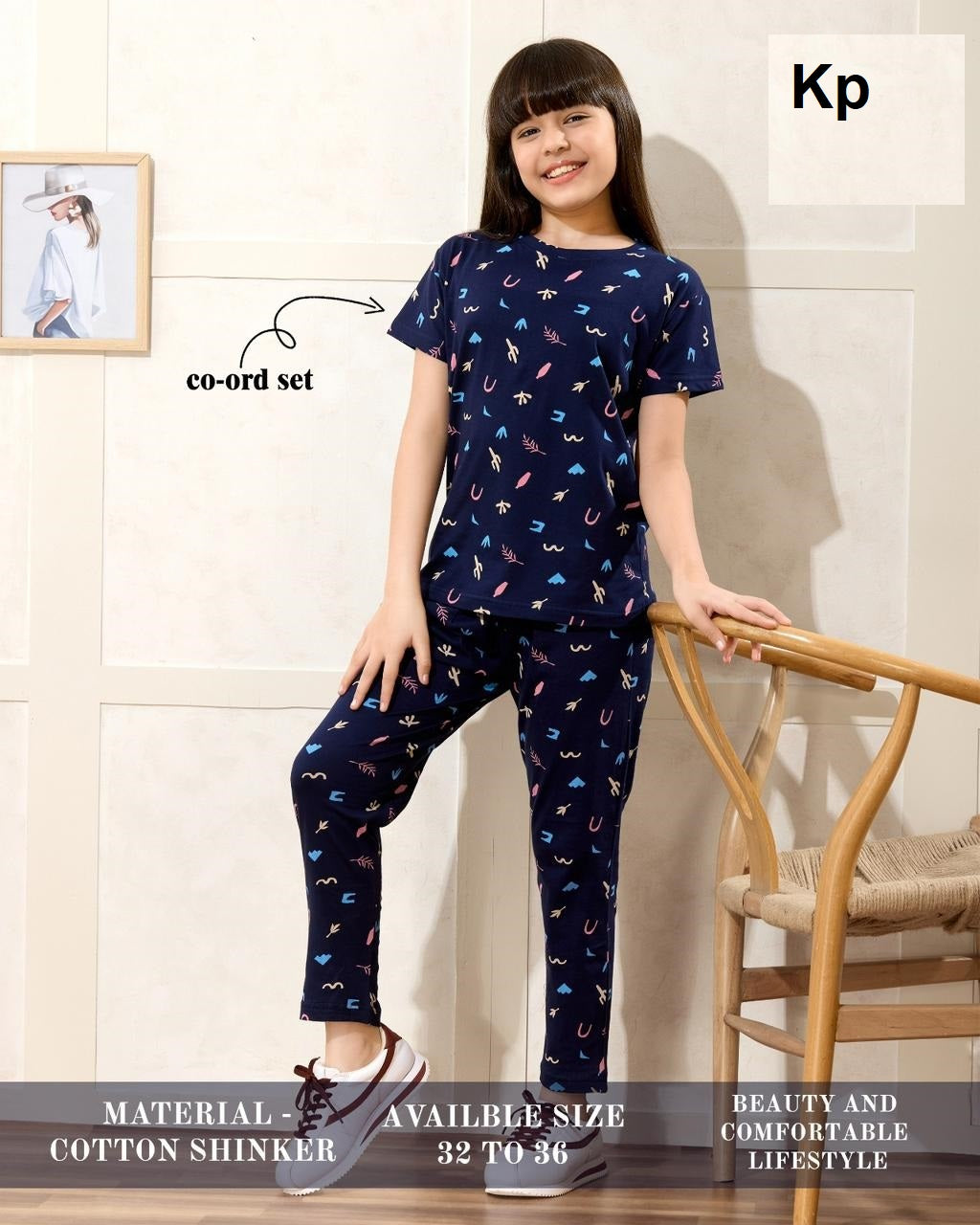 Print To Print 0909 Kp Cotton Girls Co Ord Set Supplier India