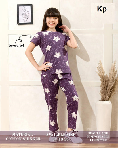 Print To Print 0909 Kp Cotton Girls Co Ord Set Supplier India