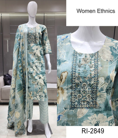 Print To Print 1007 Women Ethnics Readymade Cotton Pant Suits Supplier