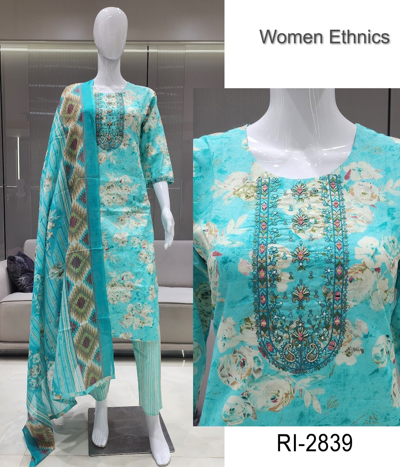 Print To Print 1007 Women Ethnics Readymade Cotton Pant Suits Supplier