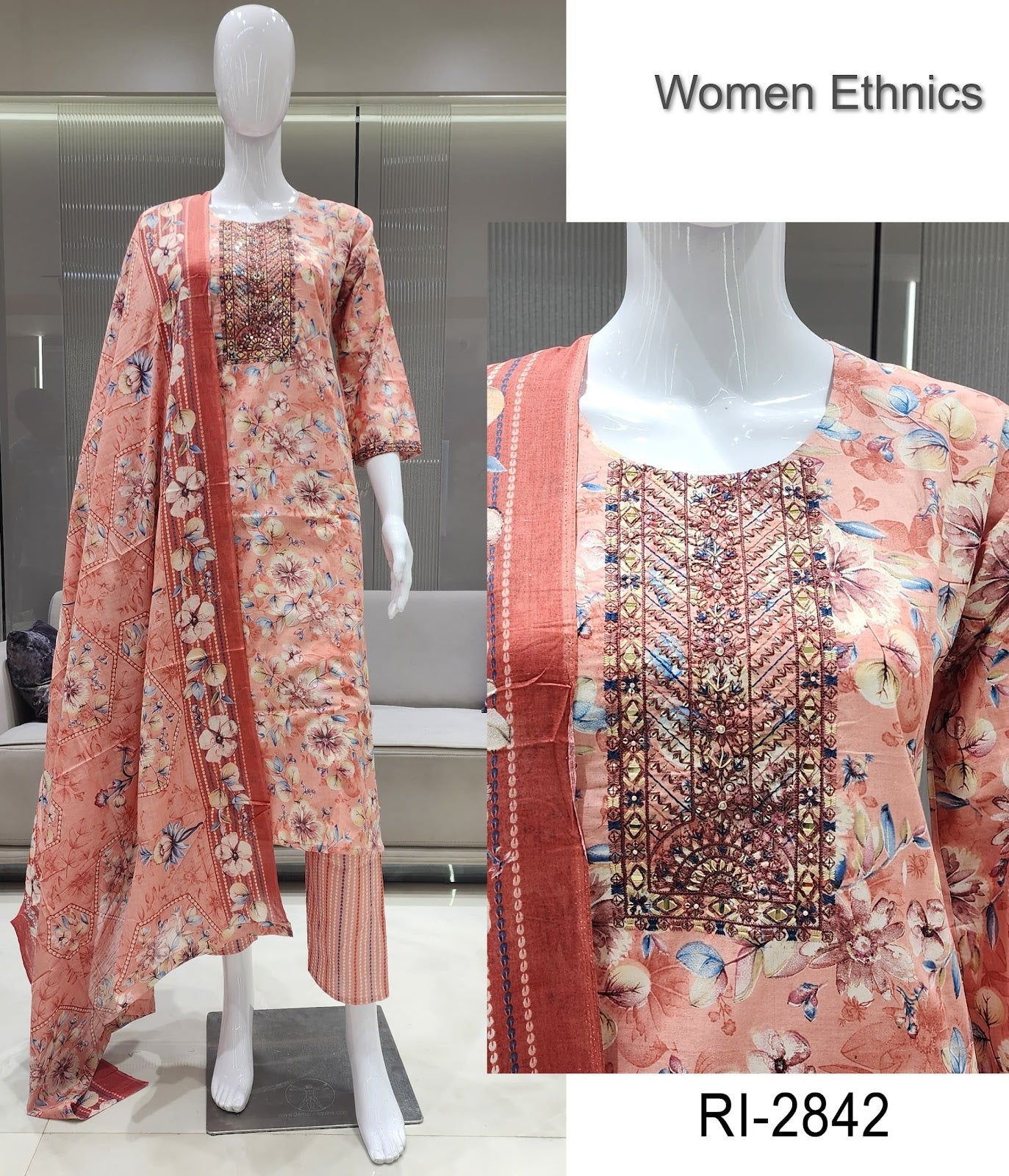Print To Print 1007 Women Ethnics Readymade Cotton Pant Suits Supplier