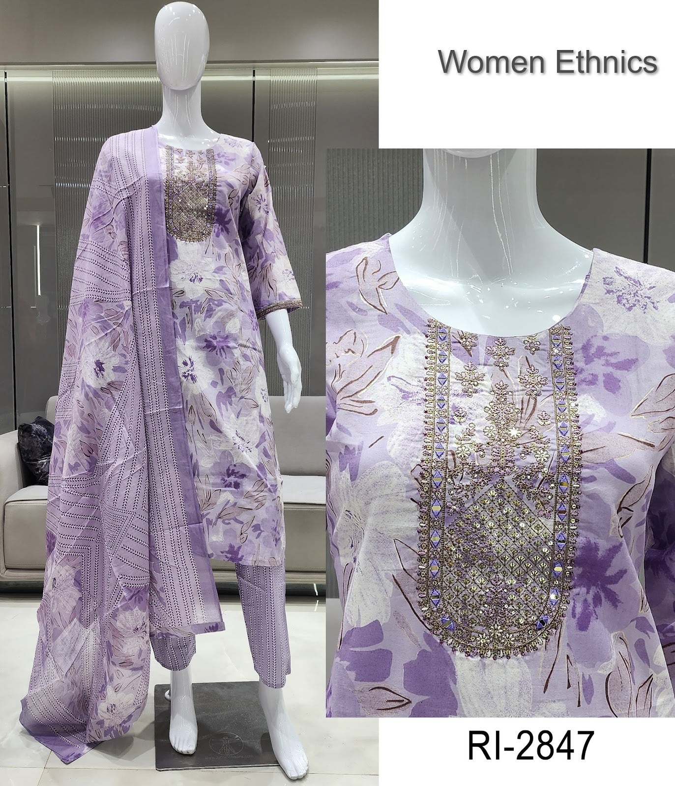 Print To Print 1007 Women Ethnics Readymade Cotton Pant Suits Supplier