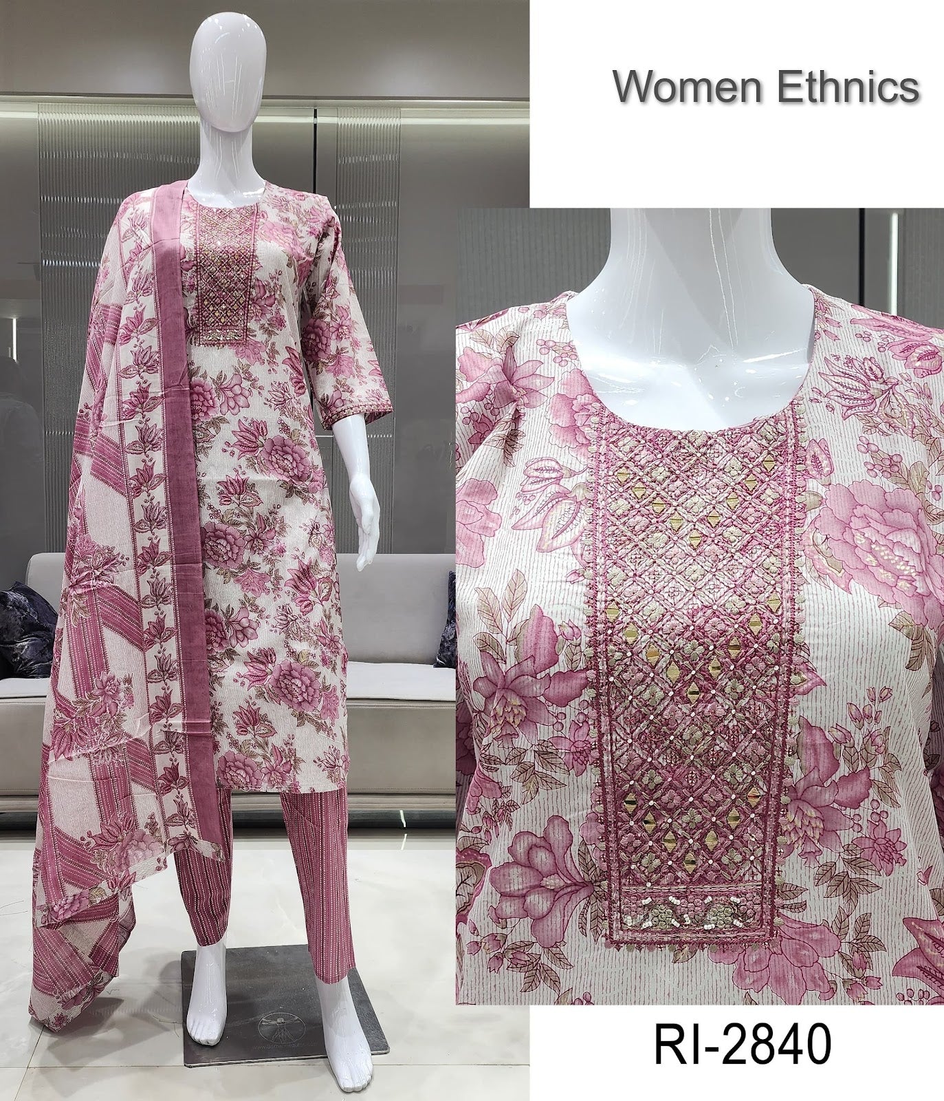 Print To Print 1007 Women Ethnics Readymade Cotton Pant Suits Supplier