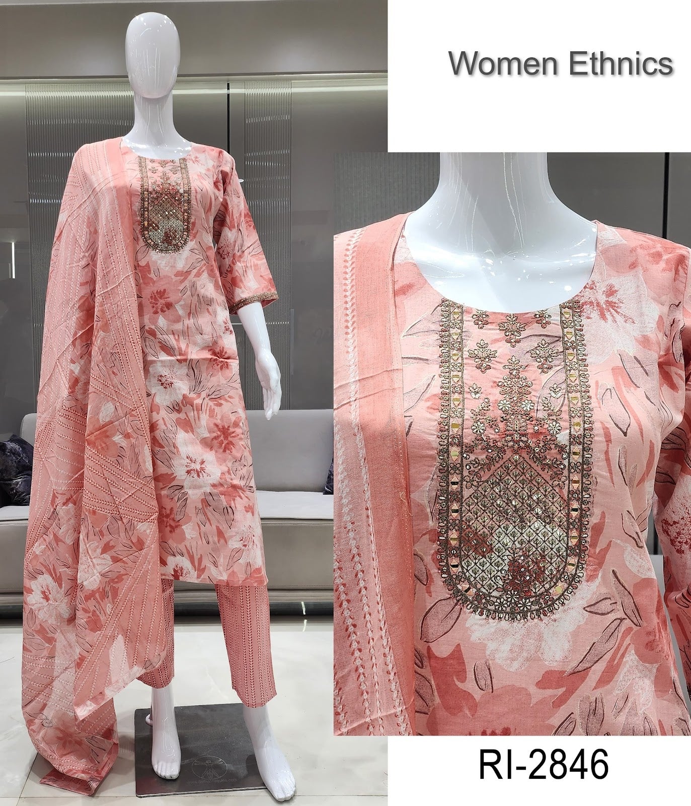 Print To Print 1007 Women Ethnics Readymade Cotton Pant Suits Supplier