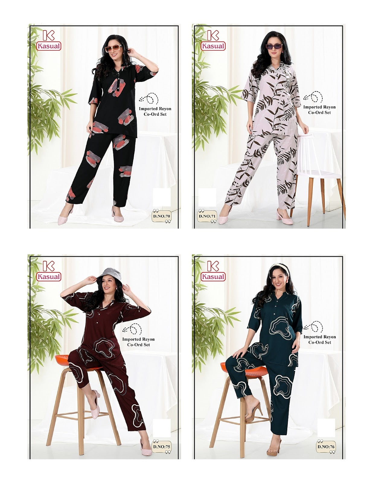 Print To Print 101125 Kasual Imported Co Ord Set Wholesale Price