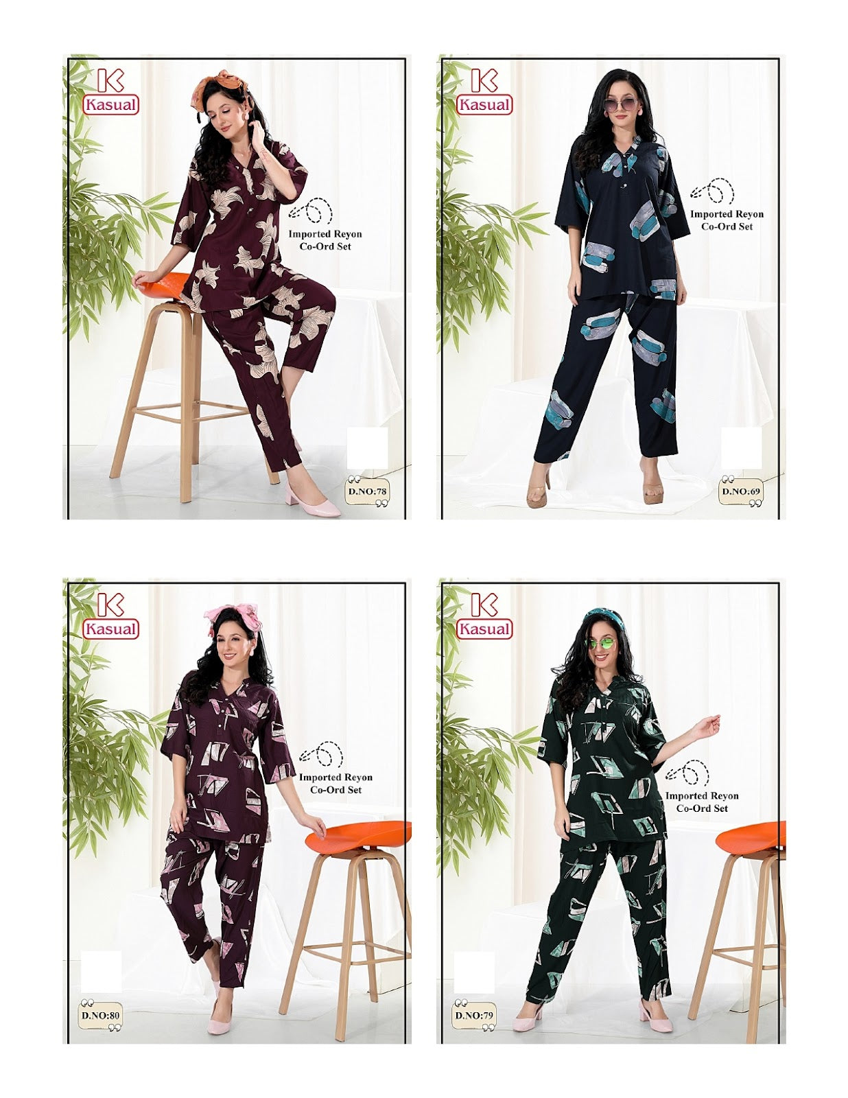 Print To Print 101125 Kasual Imported Co Ord Set Wholesale Price