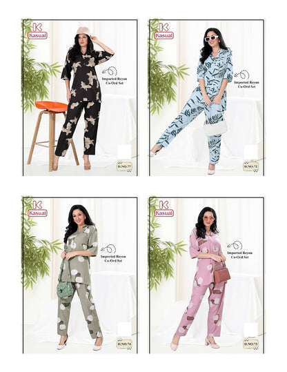 Print To Print 101125 Kasual Imported Co Ord Set Wholesale Price