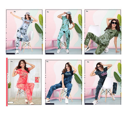 Print To Print 1108 Ks Tie Dye Pyjama Night Suits Manufacturer Ahmedabad