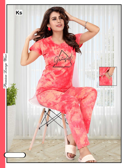 Print To Print 1108 Ks Tie Dye Pyjama Night Suits Manufacturer Ahmedabad