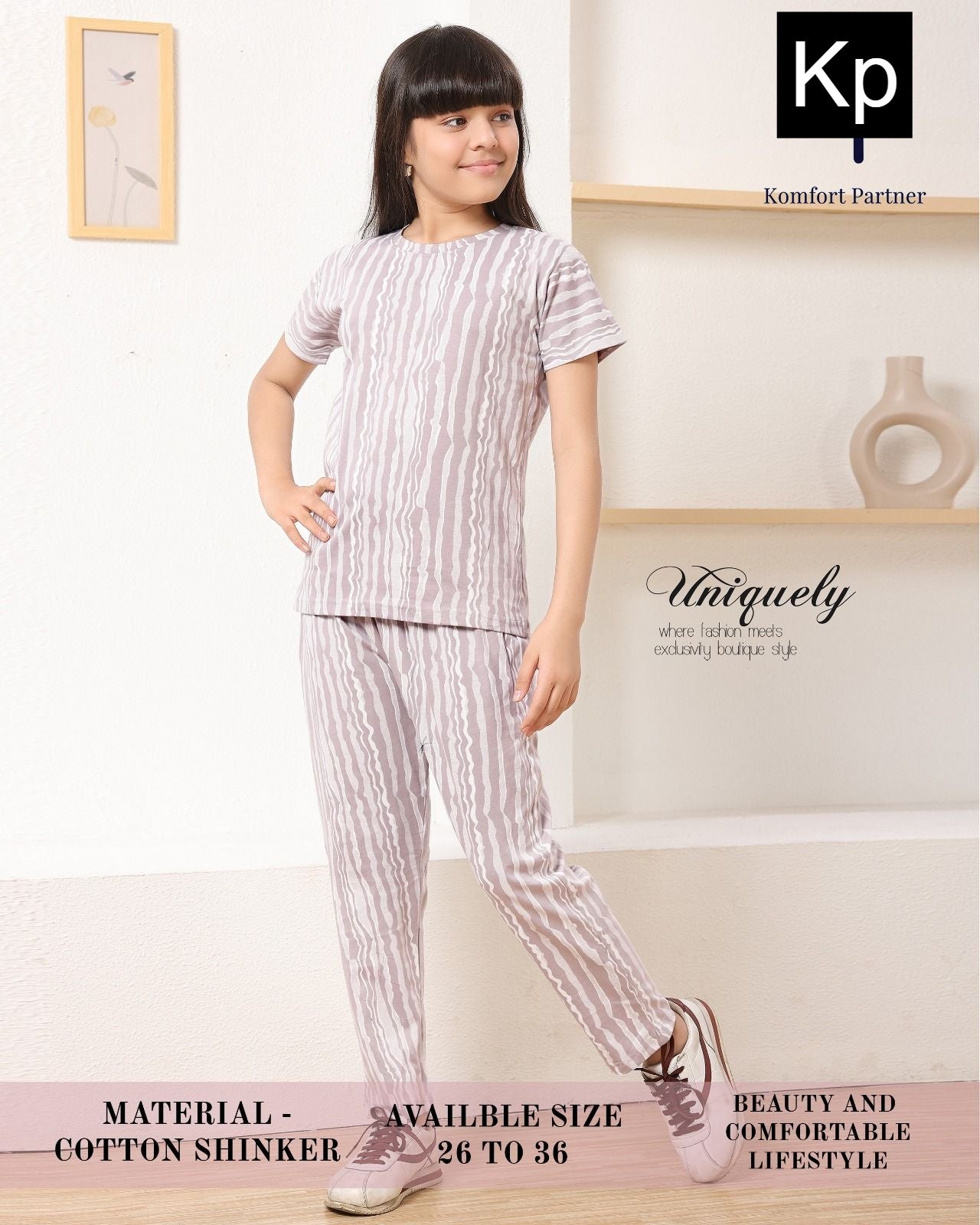 Print To Print 131225 Kp Cotton Girls Night Suits Manufacturer India