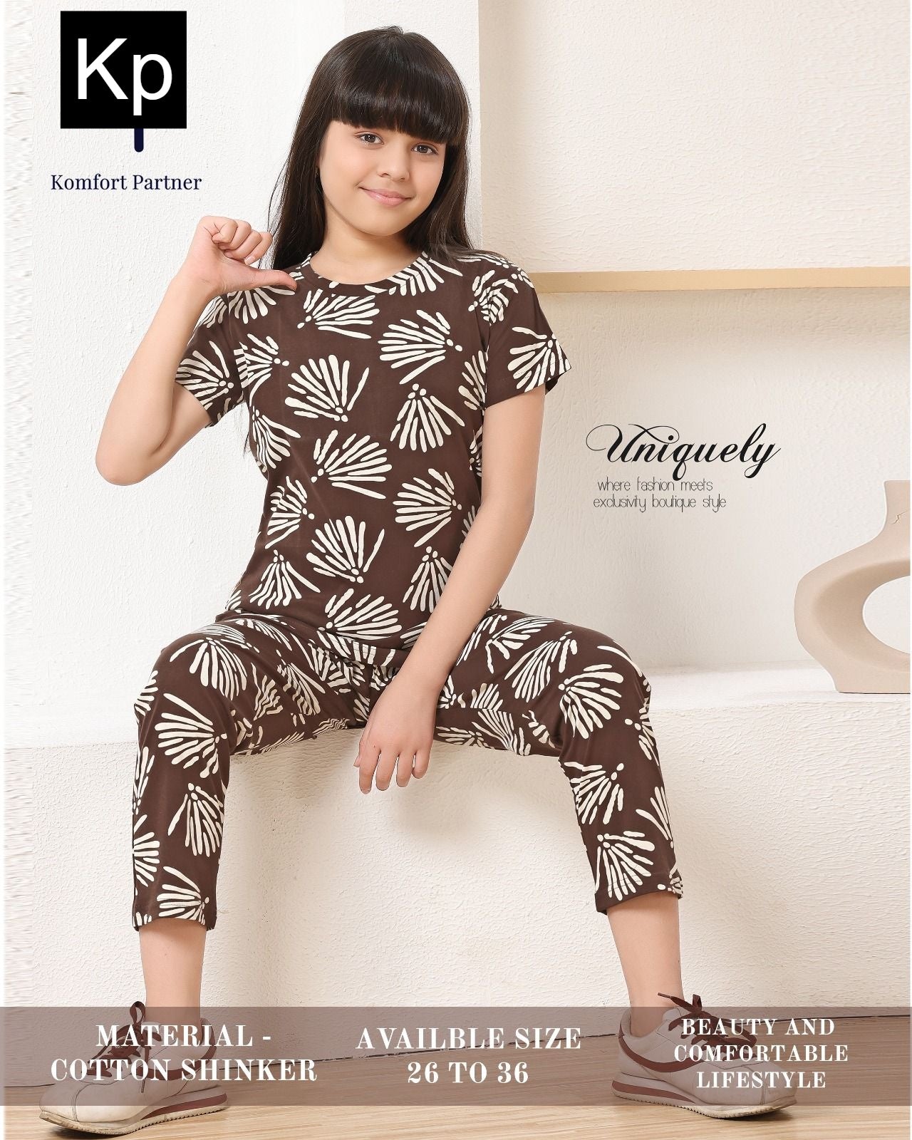 Print To Print 131225 Kp Cotton Girls Night Suits Manufacturer India