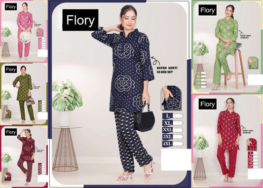 Print To Print 141026 Flory Rayon Co Ord Set Exporter India
