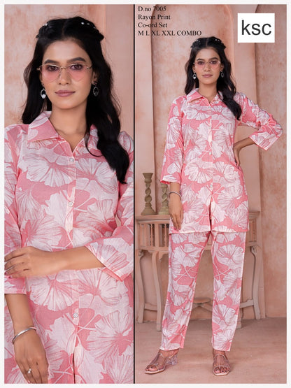 Print To Print 2008 Ksc Rayon Co Ord Set Supplier