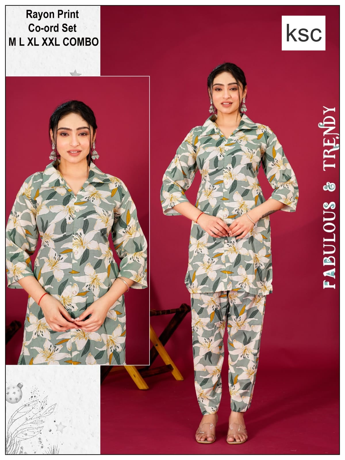 Print To Print 2008 Ksc Rayon Co Ord Set Supplier