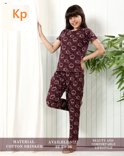 Print To Print 270626 Kp Cotton Girls Night Suits Supplier Ahmedabad