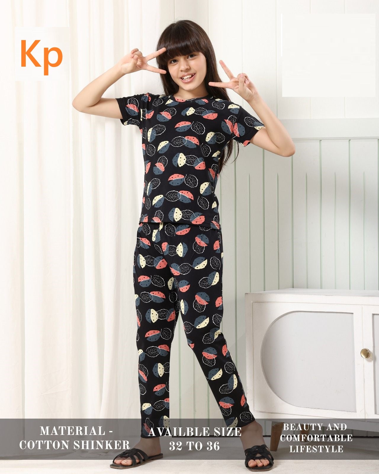 Print To Print 270626 Kp Cotton Girls Night Suits Supplier Ahmedabad