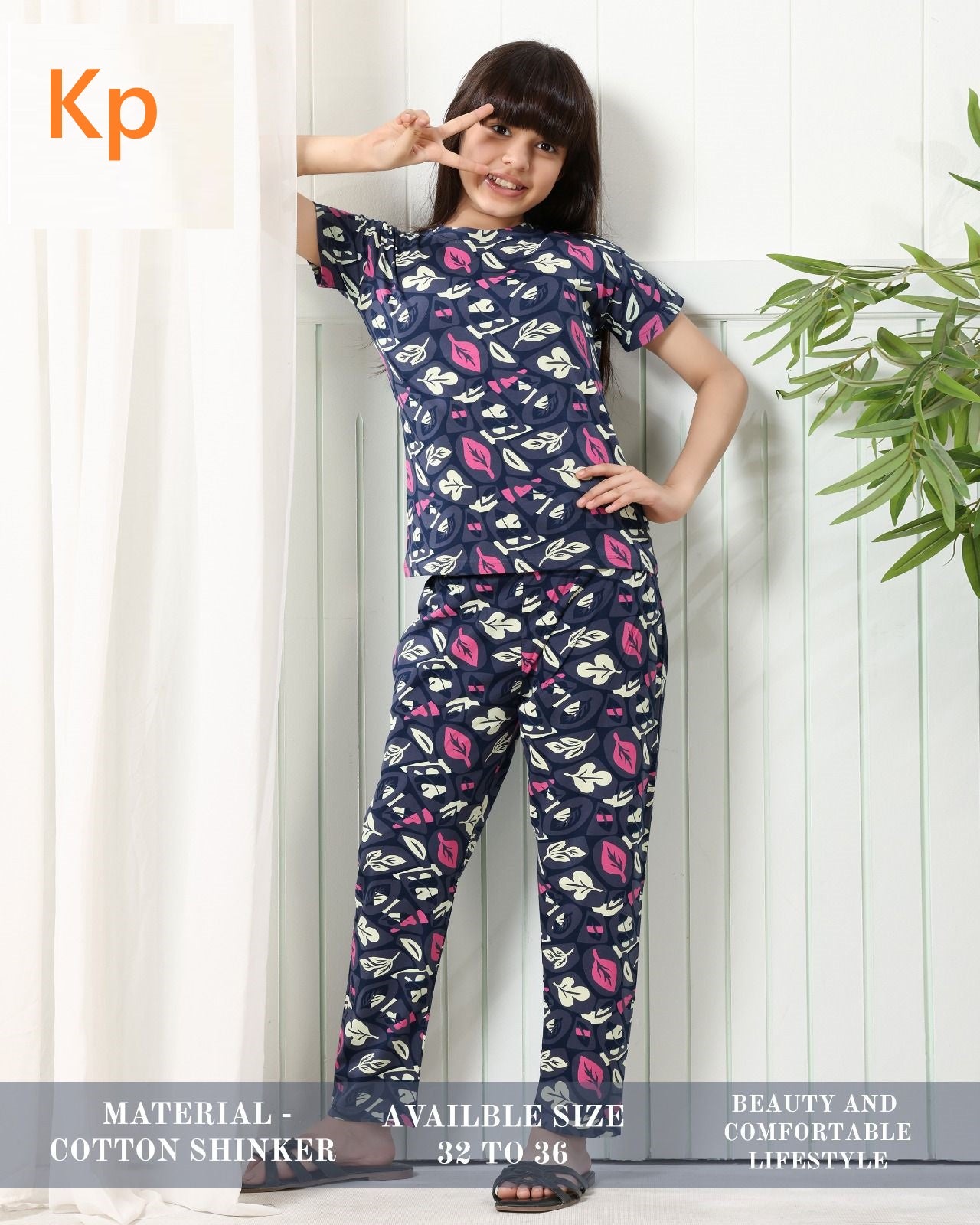 Print To Print 270626 Kp Cotton Girls Night Suits Supplier Ahmedabad