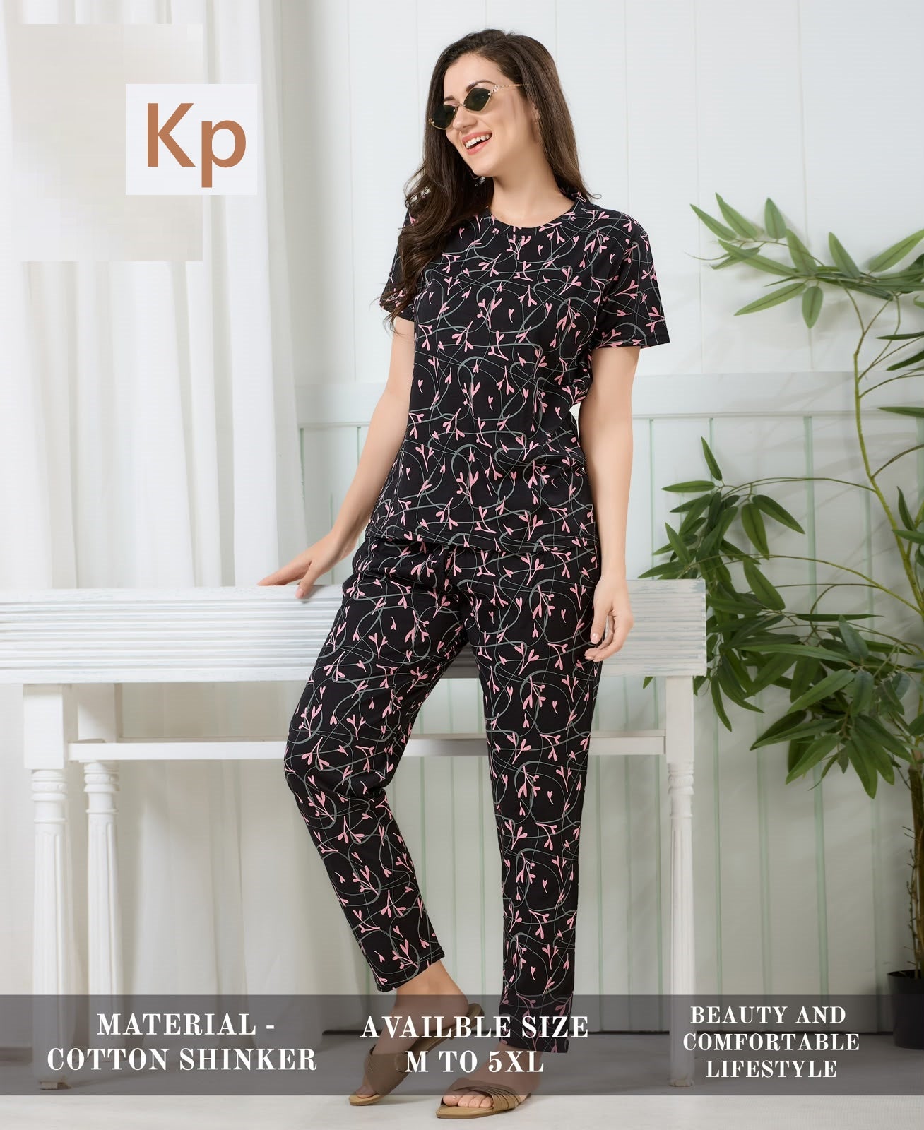 Print To Print 300626 Kp Cotton Pyjama Night Suits Wholesaler Ahmedabad