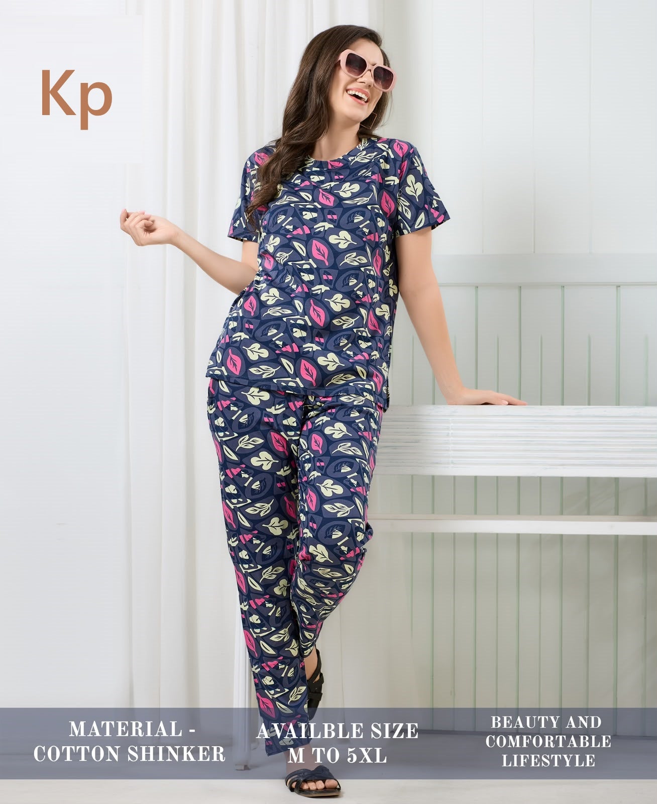 Print To Print 300626 Kp Cotton Pyjama Night Suits Wholesaler Ahmedabad