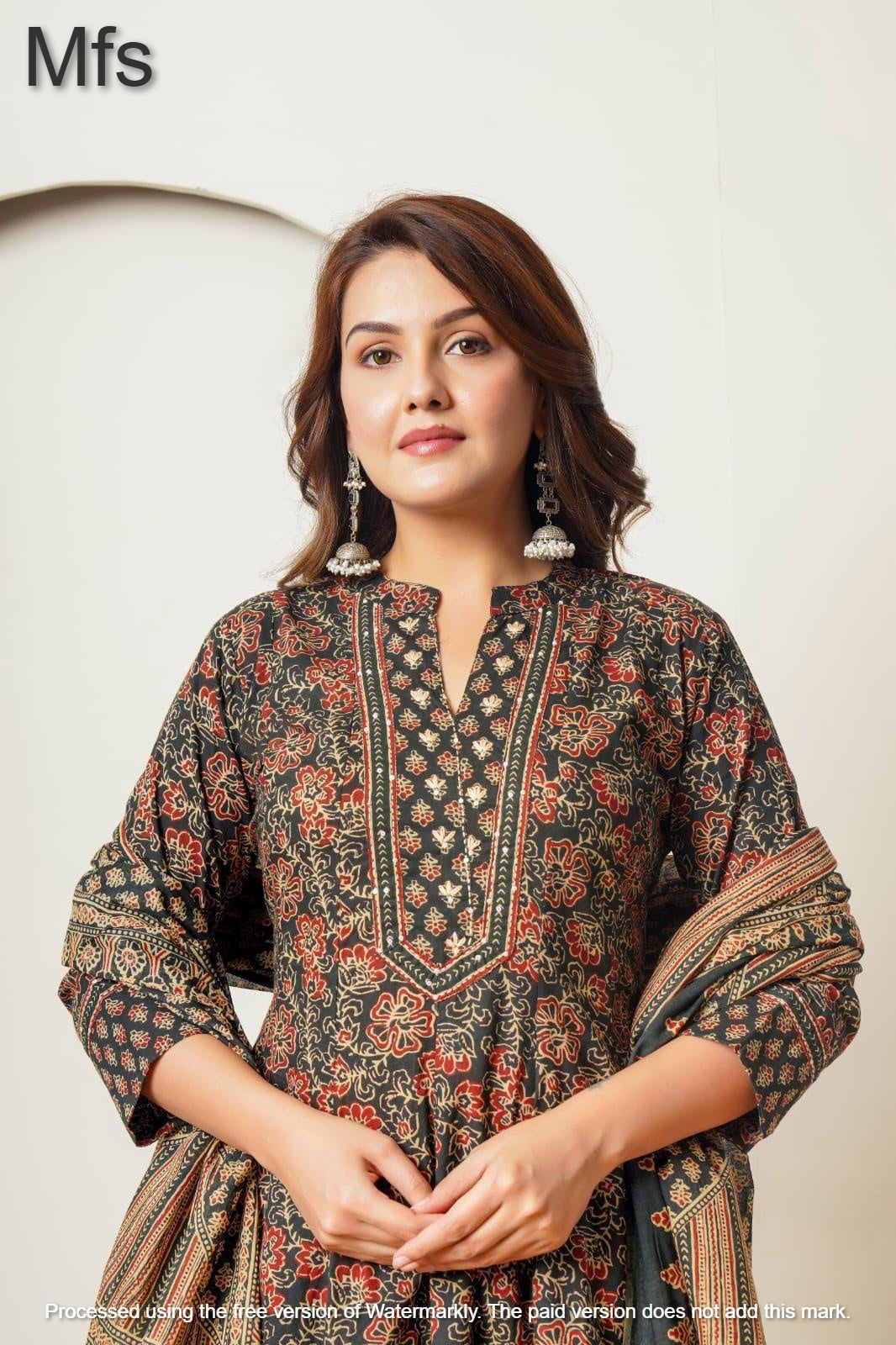 Print To Print 301025 Mfs Cotton Readymade Anarkali Suits Supplier Ahmedabad