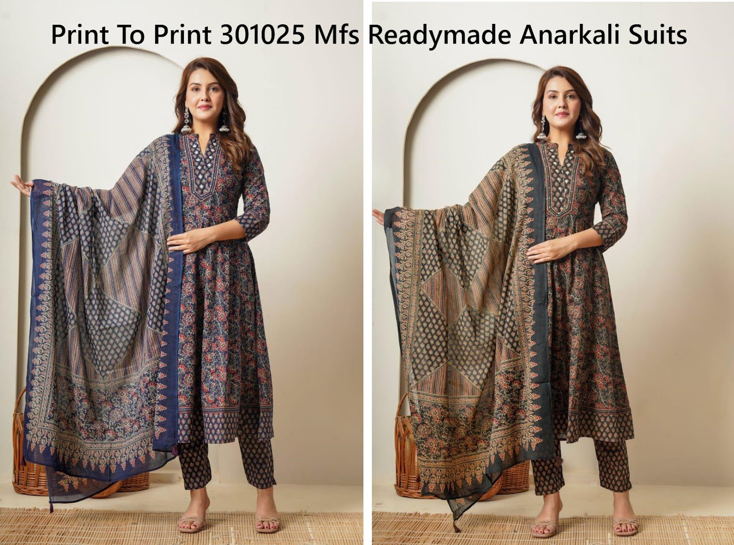 Print To Print 301025 Mfs Cotton Readymade Anarkali Suits Supplier Ahmedabad