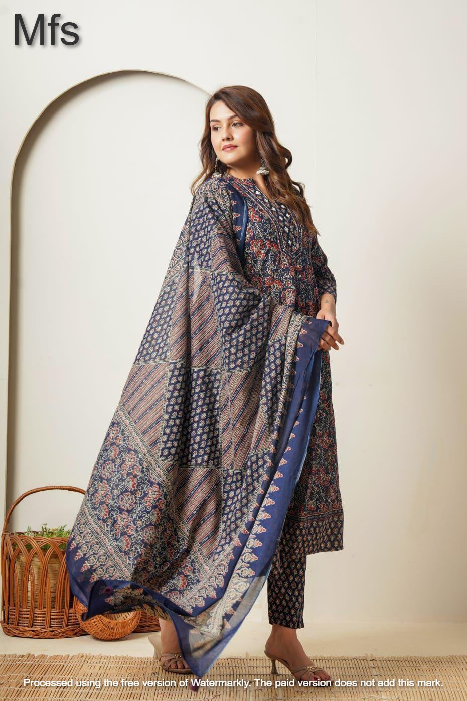 Print To Print 301025 Mfs Cotton Readymade Anarkali Suits Supplier Ahmedabad