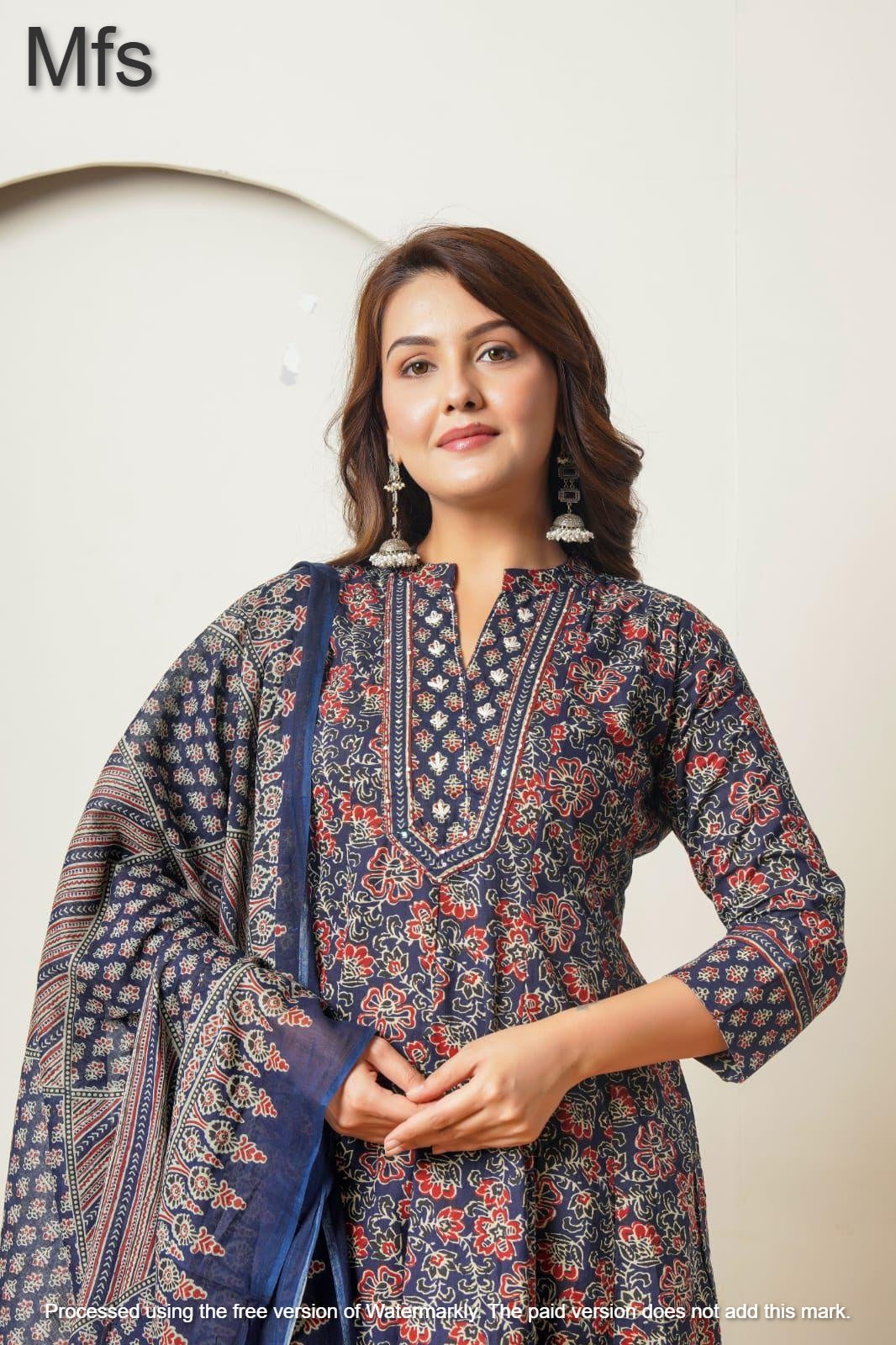 Print To Print 301025 Mfs Cotton Readymade Anarkali Suits Supplier Ahmedabad