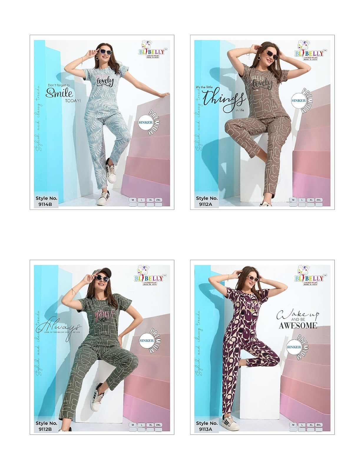 Print To Print Belly Sinker Pyjama Night Suits Wholesaler Gujarat