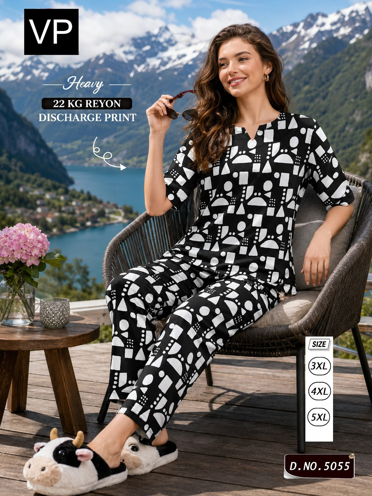 Print To Print Dno 5055 Vp Rayon 22Kg Co Ord Set Wholesaler Gujarat